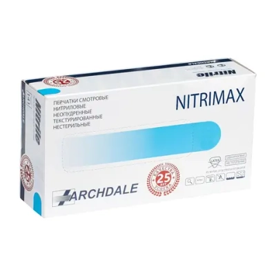 Перчатки нитриловые смотровые NitriMAX нестерильные неопудренные размер M 50 пар