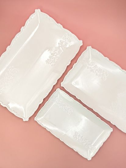 Блюдо прямоугольное 38х23 см. набор 3 шт. "Орнамент"