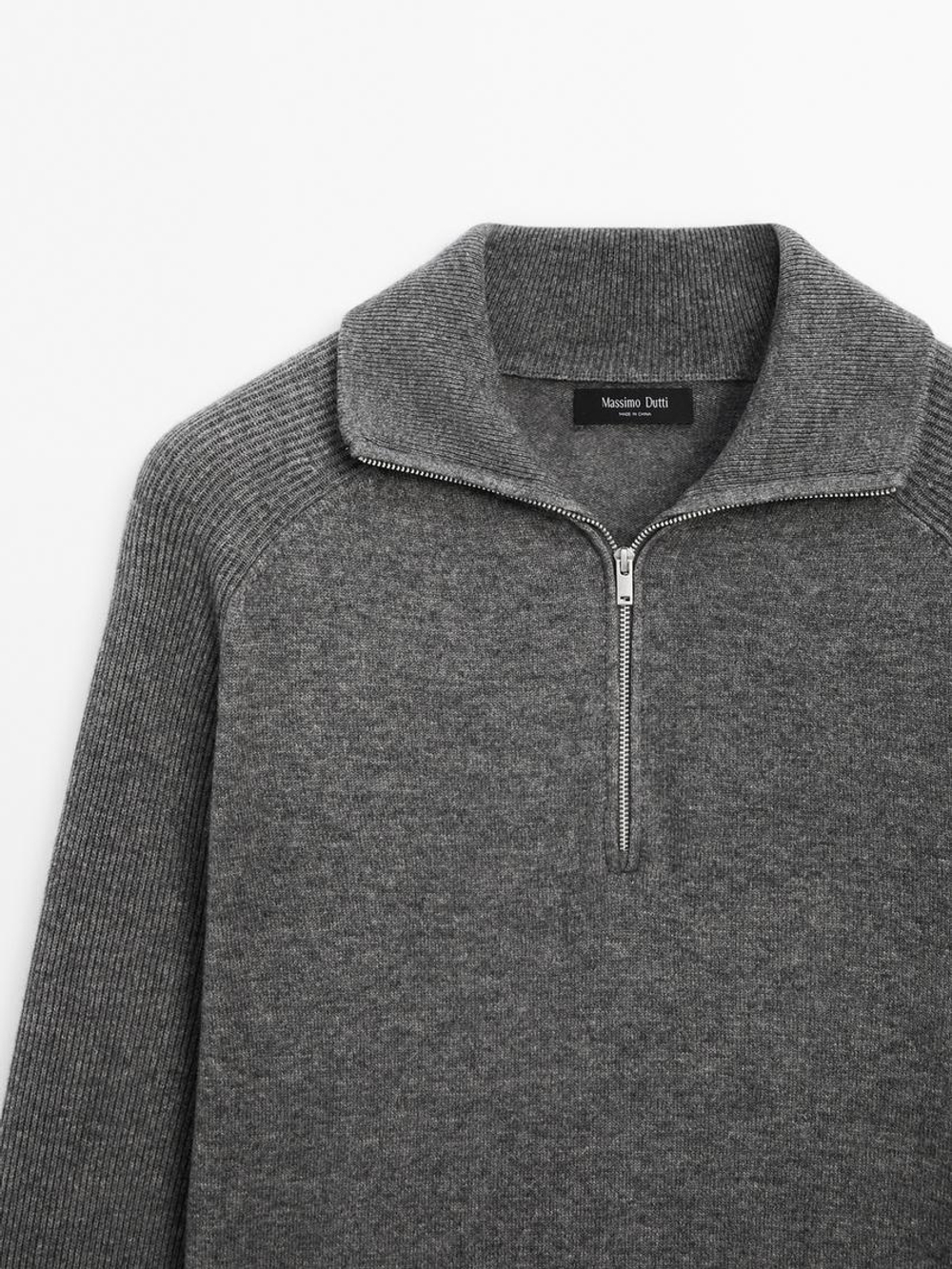 Massimo Dutti Свитер из смесовой шерсти, серый