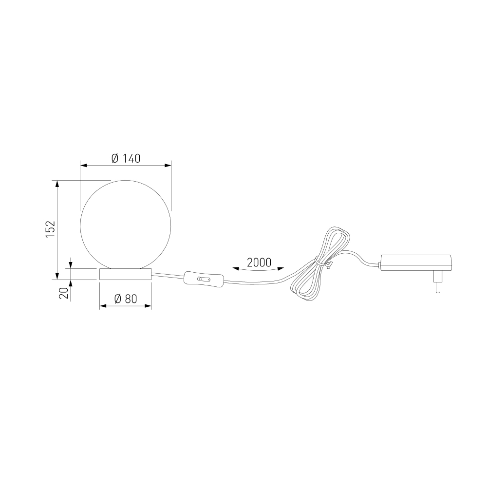 Настольная лампа со стеклянным плафоном ручной работы 1_102