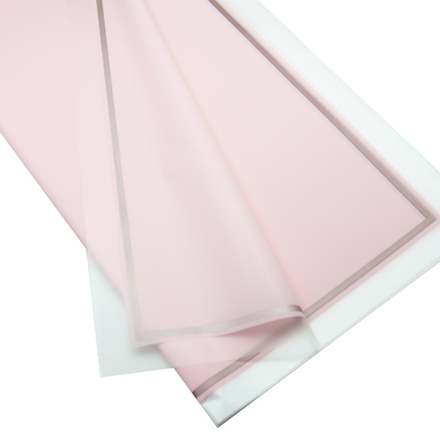 Упаковочная матовая пленка (0,6*0,6 м) Золотой квадрат, Нежно-розовый, 20 шт.