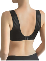 Бюстгальтер с передней застежкой, для фиксации экзопротезов молочной железы 95E черный