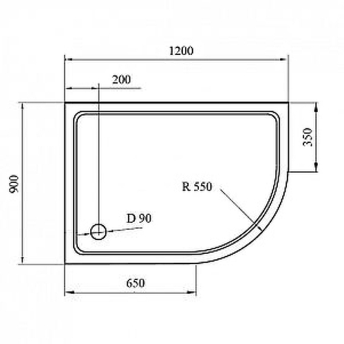 Душевой поддон из стеклокомпозита Cezares Tray SMC 120x90 R TRAY-M-RH-120/90-550-35-W-R Белый