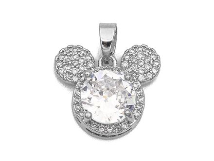 Подвеска "Микки" 14мм, со стразами