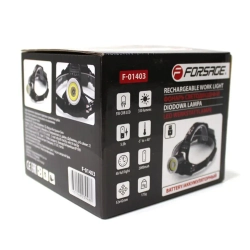 Фонарь светодиодный аккумуляторный налобный (5W COB LED1500Lm,,2000mAh,зарядка12V,время раб.4ч,время заряд.6ч,защита гнезда зарядки) Forsage F-01403