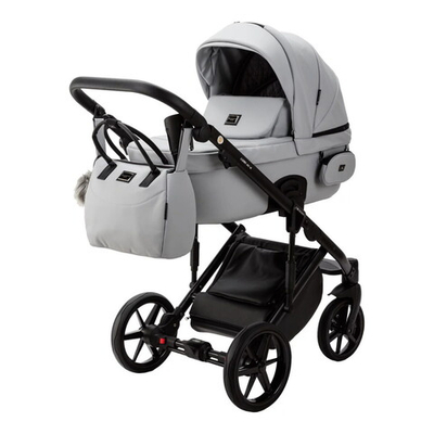 Детская коляска Adamex Lumi Air Deluxe 2 в 1 L-SA03 (СВ.СЕРАЯ КОЖА)