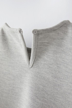 ZARA ПЛАТЬЕ ИЗ ТКАНИ ПИКЕ, СЕРЫЙ