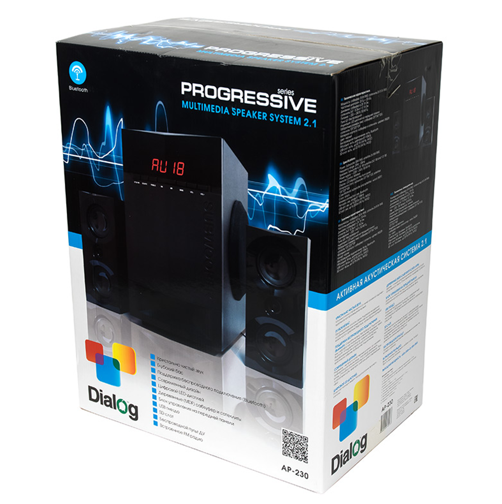 Акустика Dialog AP-230 USB/FM/65W Bluetooth (2.1)
