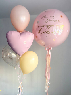 Воздушные гелиевые шарики с доставкой по Хабаровску ромашки/цветы №4862