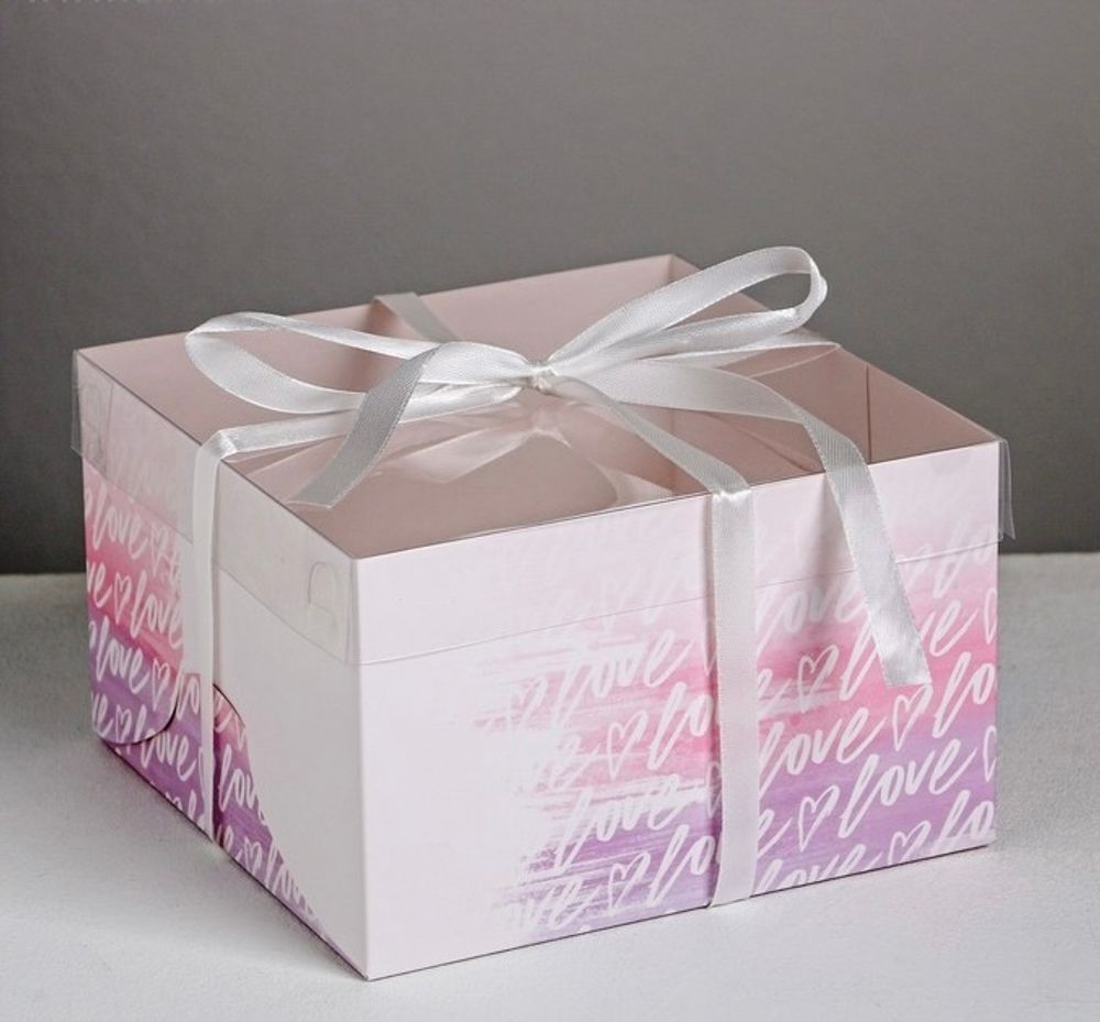 Коробка для капкейка "Love", 16*16*10 см