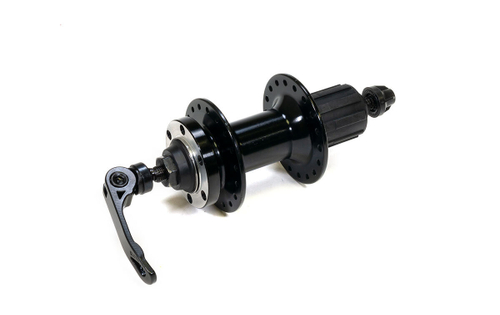 Втулка задняя WZ алюминий диск 6 болтов кассета 8/10скоростей, эксцентрик 36H ось 3/8''х135x145мм, на промах черная