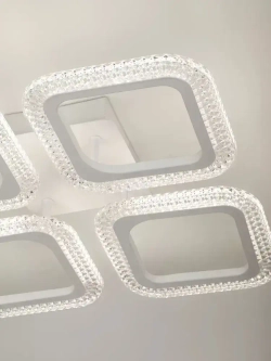Люстра потолочная светодиодная с пультом ДУ Rivoli белая 64 Вт LED 2800К - 6200К, светильник на кухню, в детскую, в спальню