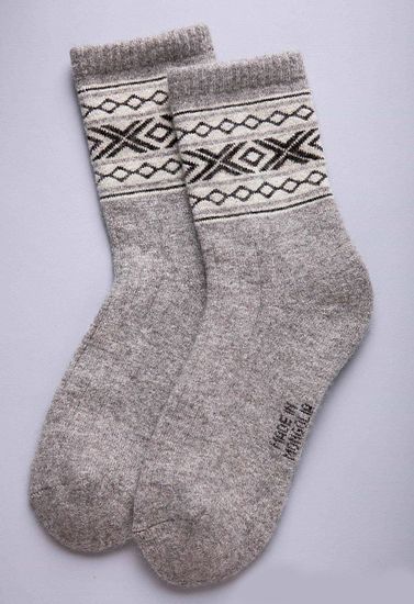 Носки из 100% монгольской шерсти Серые