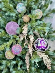 Ветвь Аканта персиково-серебристая 84 см., 1 шт., Christmas DeLuxe (86669)