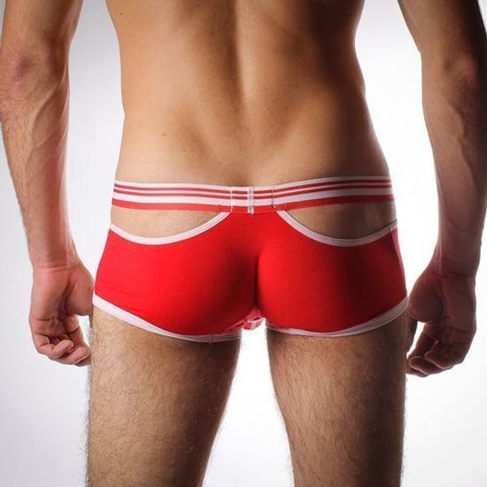 Мужские трусы хипсы с вырезами по бокам красные Seeinner Red Boxer