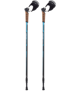 Палки для скандинавской ходьбы BERGER Nimbus, 77-135 см, 2-секционные, черный/голубой