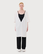 MM6 MAISON MARGIELA ПЛАТЬЕ БЕЛОЕ С ГЛУБОКИМ ВЫРЕЗОМ