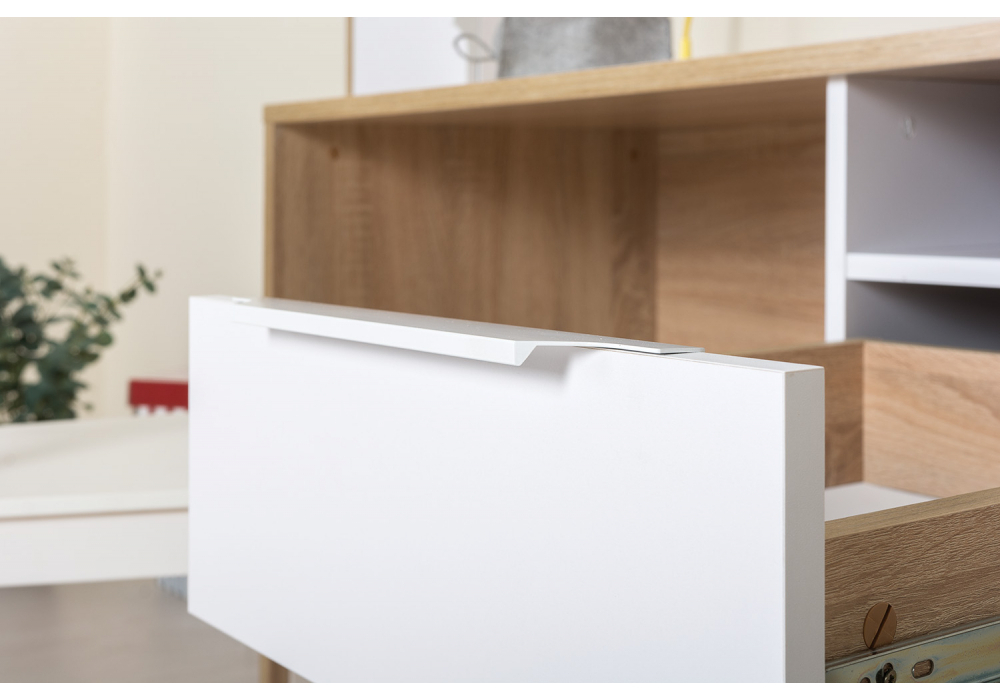 Компьютерный стол Woodville Комфорт 12.95 N дуб сонома, белый PE шагрень