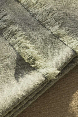 ZARA HOME ХЛОПКОВОЕ ОДЕЯЛО,  СВЕТЛО-ЗЕЛЕНЫЙ