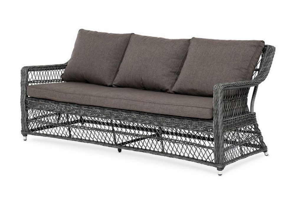 "Гранд Латте" диван трехместный из искусственного ротанга, цвет графит