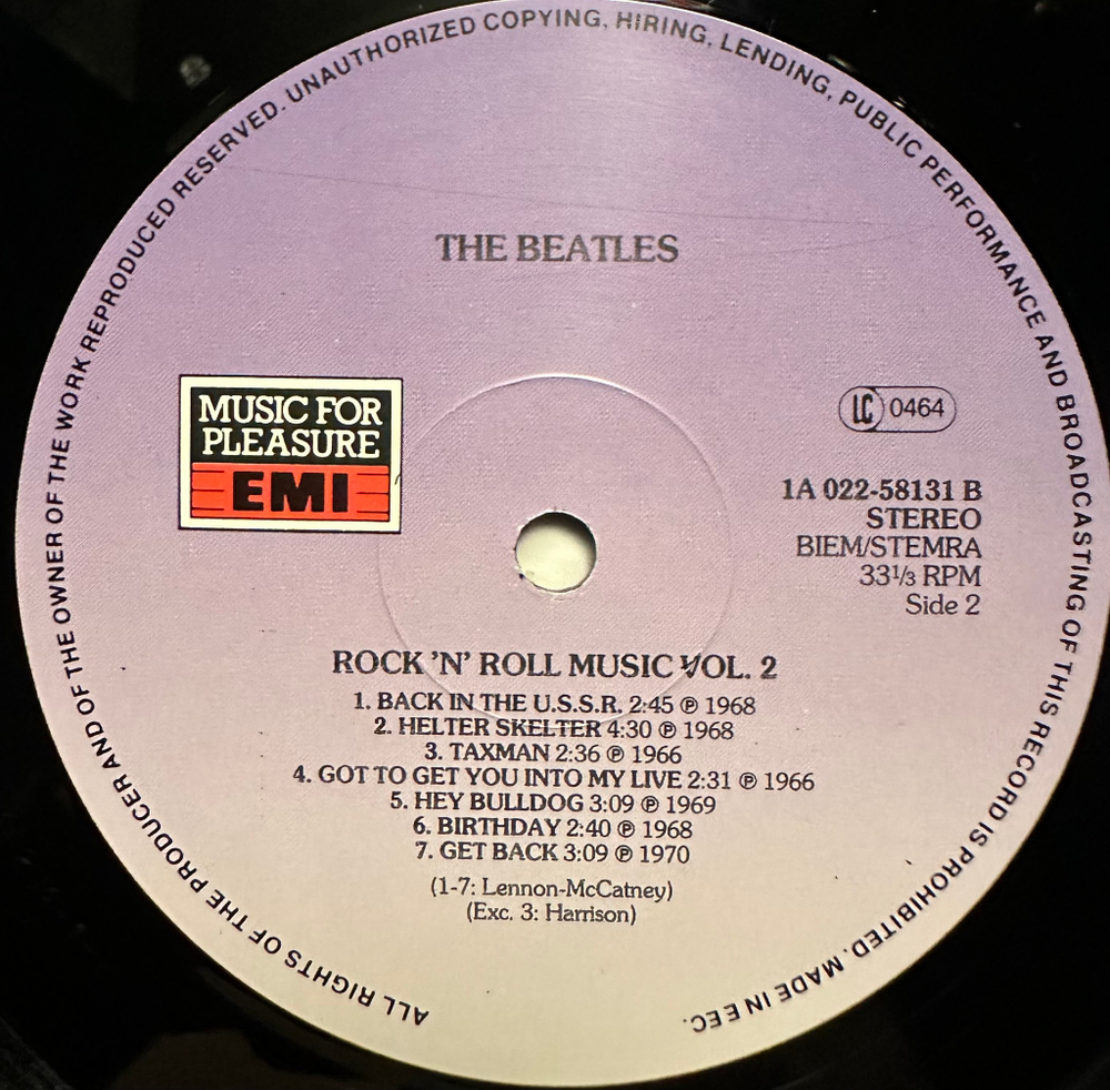 The Beatles - Rock 'N' Roll Music Vol. 2 (Европа 1980г.)