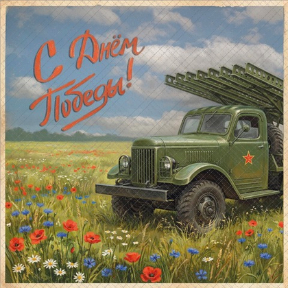 Открытка 9-е Мая №1 - фон неопреновый