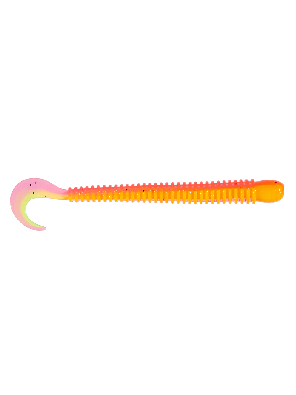 Приманка ZUB-WORM-ZANDER 108мм(4,3")-5шт, (цвет 023) желтый верх-розовый низ