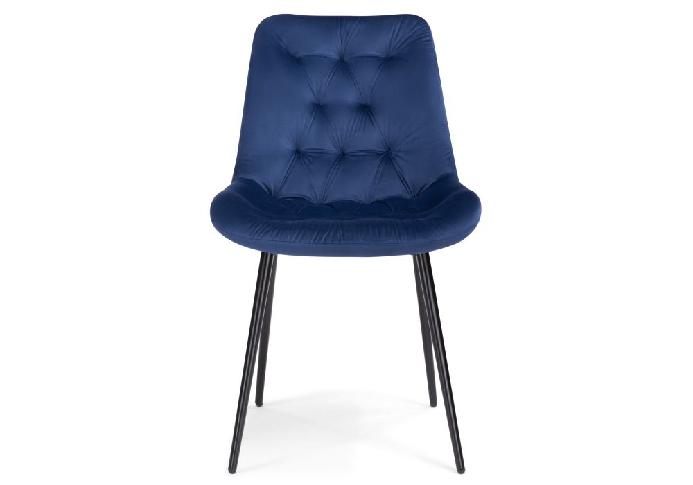 Стул на металлокаркасе Гояр темно-синий / черный глянец