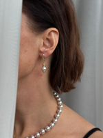 Серьги круглый бледно-сиреневый жемчуг 1 см, оттенок золото