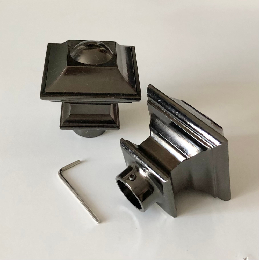 Карниз для штор "Верди" d19/19 мм двухрядный, цвет черный никель