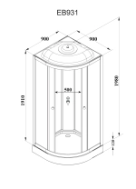 Кабина EB931 душевая PARLY (90х90х210)