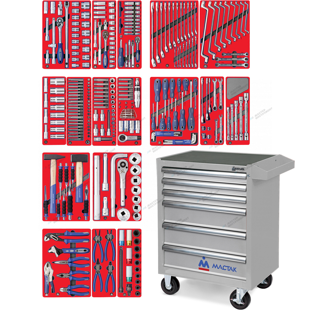 Набор инструментов ""ЭКСПЕРТ"" в серой тележке, 323 предмета