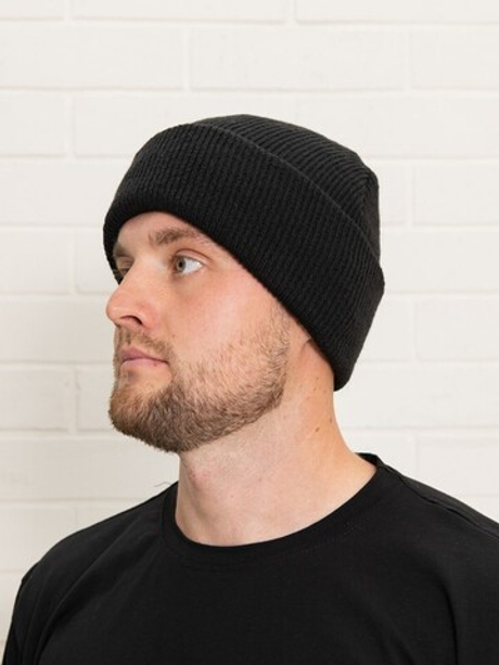 Шапка вязанная на подкладке из флиса (ША1118Ч), черный