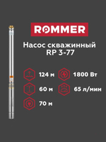 Скважинный насос ROMMER RP 3-77, кабель 70 м (RPW-0012-370331)