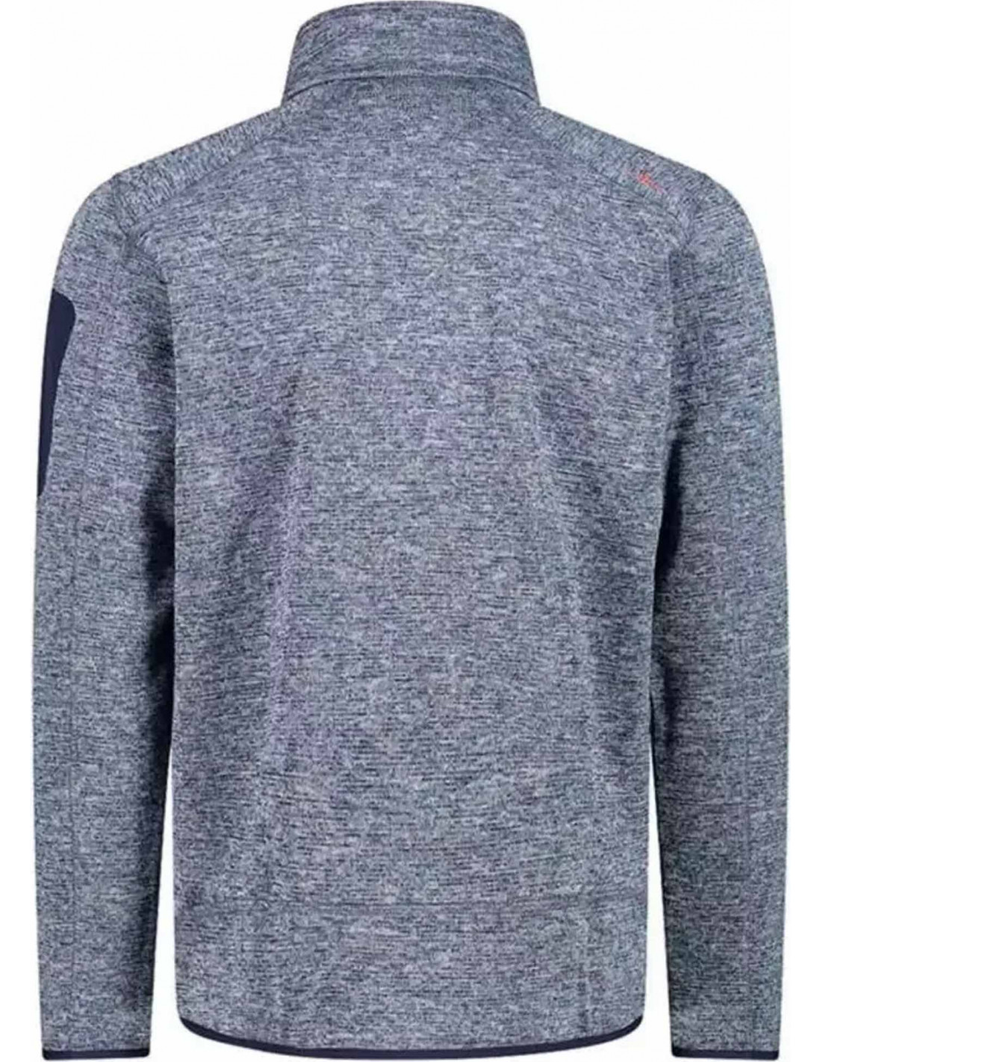 Толстовка флисовая CMP Men's mélange knit-tech heavy fleece, артикул 3H60747N, цвет BLUE INK-STORM-ARANCIO (05MM)