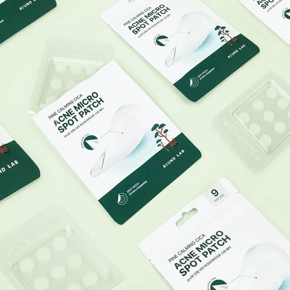 Локальные патчи с микроиглами от акне Round Lab Pine Calming Cica Acne Micro Spot Patch