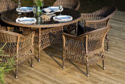 "Эспрессо-150 S" обеденная группа плетеная, цвет коричневый