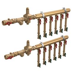 Узел коллекторный Giacomini водоснабжения этажный 1 x 3/4 / 10 зон, GE550Y370