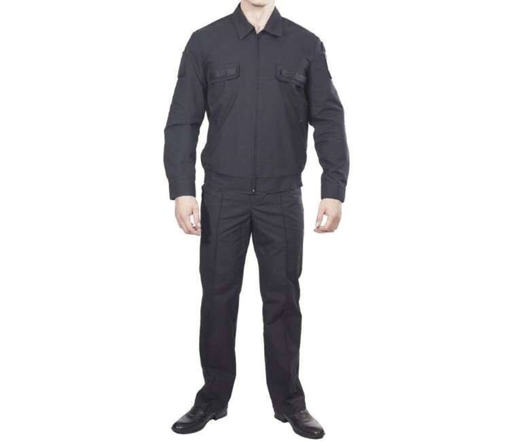 Костюм офисный черный МО РФ с длинным рукавом Патруль