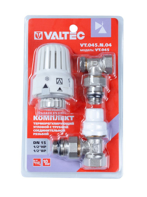 Комплект термостатический для радиатора 1/2" угловой VALTEC (VT.045.N.04)