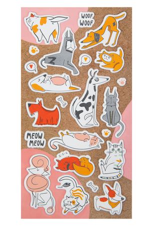 Наклейки объемные "Meow&Woof", 10*19 см