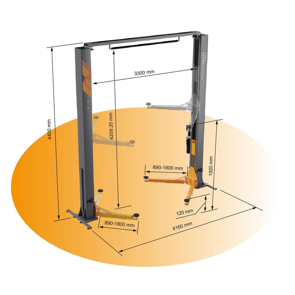 WDK-525N Подъемник двухстоечный с верхней синхронизацией 5 тонн, одност. разбл., 380В