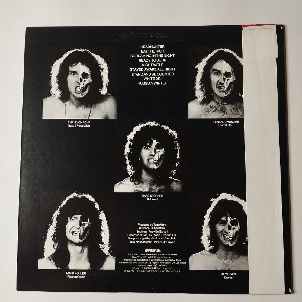 Винтажная виниловая пластинка LP Krokus Headhunter (Japan 1983) (Obi)