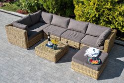 "Лунго" модуль диванный угловой с подушками, цвет соломенный (гиацинт)