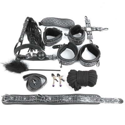 Набор Notabu BDSM 10 предметов в цвете черного серебра