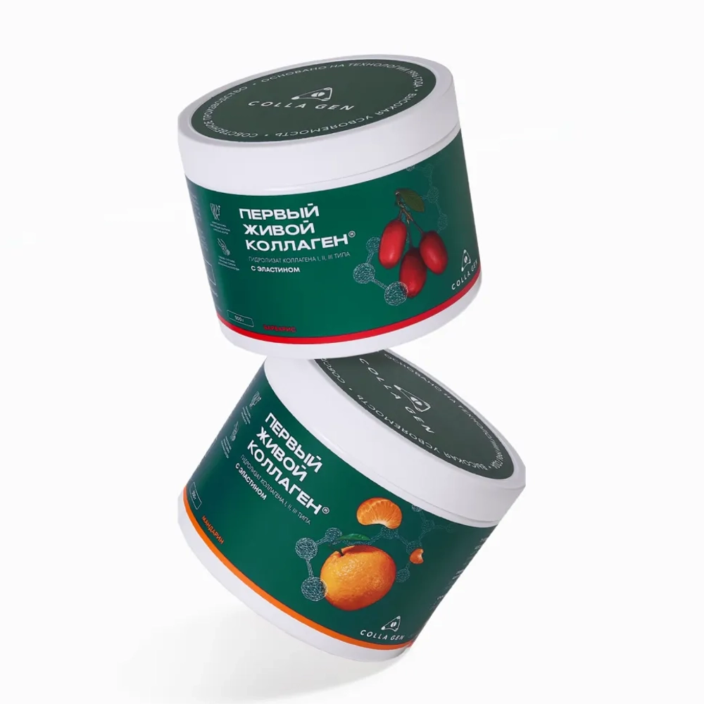 ЖИВОЙ КОЛЛАГЕН набор в подарочном тубусе барбарис-мандарин