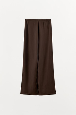 ZARA СТРУЯЩИЕСЯ АТЛАСНЫЕ БРЮКИ, КОРИЧНЕВЫЙ