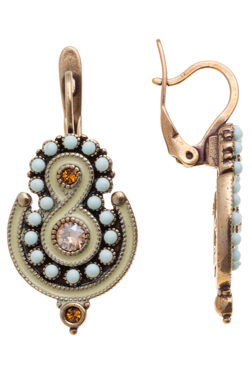 "Калунга" серьги в золотом покрытии из коллекции "Шер" от Jenavi  с английским замком