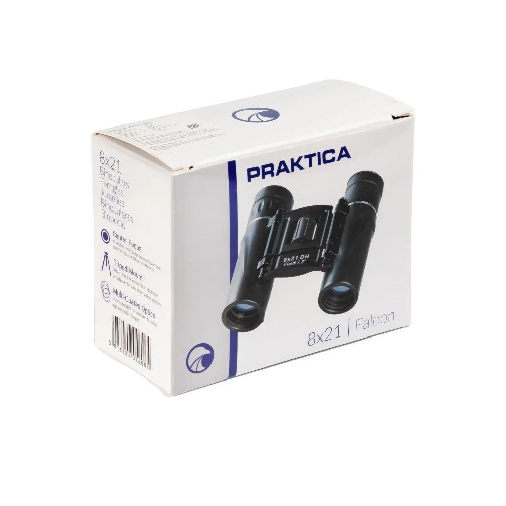 Бинокль Praktica Falcon 8x21 Black в коробке, вид спереди