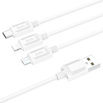 Кабель USB HOCO X74 3 в 1 для iPhone/Micro/Type C (белый) 1m